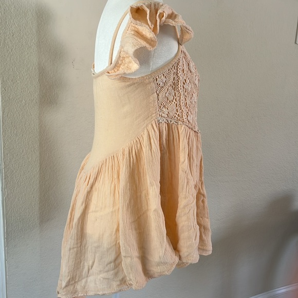 Jen’s Pirate Booty, Gauzy cotton boho style top/coverup. Pale peach. Size M. - Picture 5 of 9